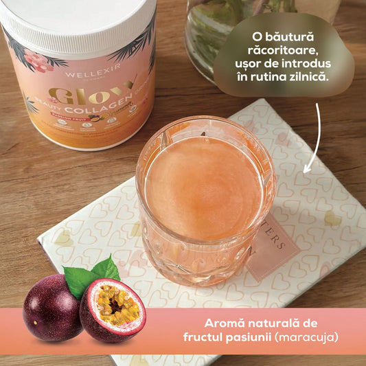 Colagen Hidrolizat cu vitamine esențiale și acid hialuronic - Fructul Pasiunii - 360g, 60 porții