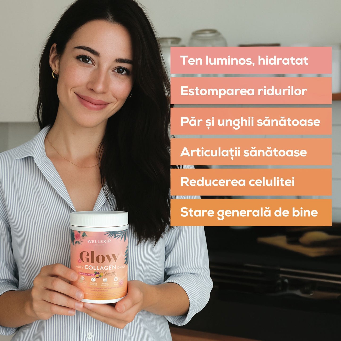 Hydrolyzed Collagen with essential vitamins and hyaluronic acid - Passion Fruit - 360g, 60 servings