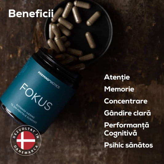 Prebiotice FOKUS – Suport pentru concentrare, cu vitamine B6 & B12