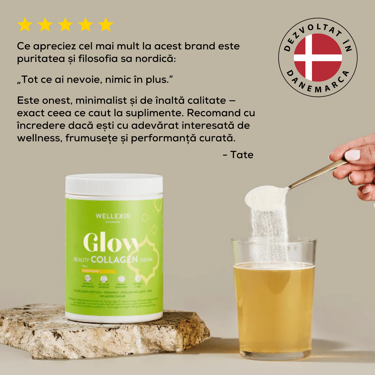 Colagen Hidrolizat cu vitamine esențiale și acid hialuronic - Lemonade - 360g, 60 porții