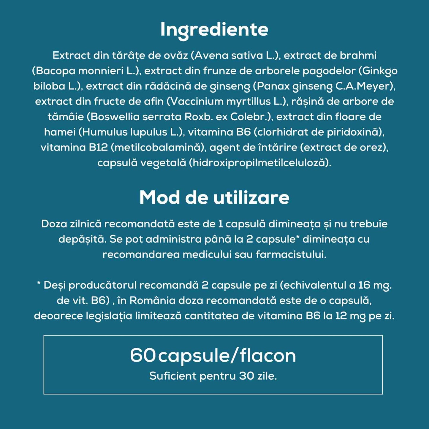 Prebiotice FOKUS – Suport pentru concentrare, cu vitamine B6 & B12
