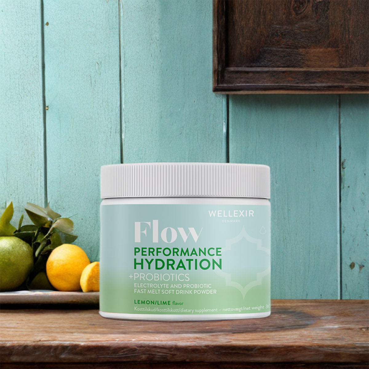 Săruri de rehidratare cu electroliți, vitamine si probiotice - lămâie și lime - 300g, 60 porții