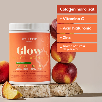 Hydrolyzed Collagen with essential vitamins and hyaluronic acid - Peach Ice Tea - 360g, 60 servings