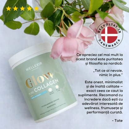 Hydrolyzed Collagen - Glow Pure Collagen - no added flavors - 300g, 60 servings