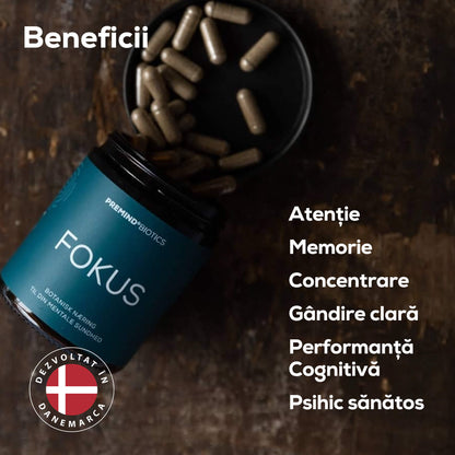 Prebiotice FOKUS – Suport pentru concentrare, cu vitamine B6 & B12