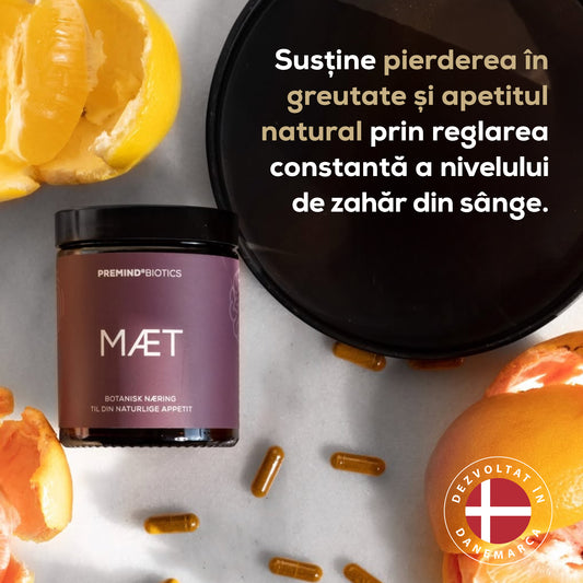 Prebiotice MÆT – Supliment alimentar pentru controlul al apetitului și suport pentru pierderea în greutate